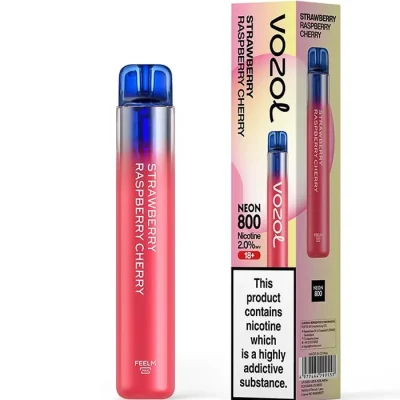 VOZOL NEON 800PUFF STAWBERRY RASPBERRY CHERRY