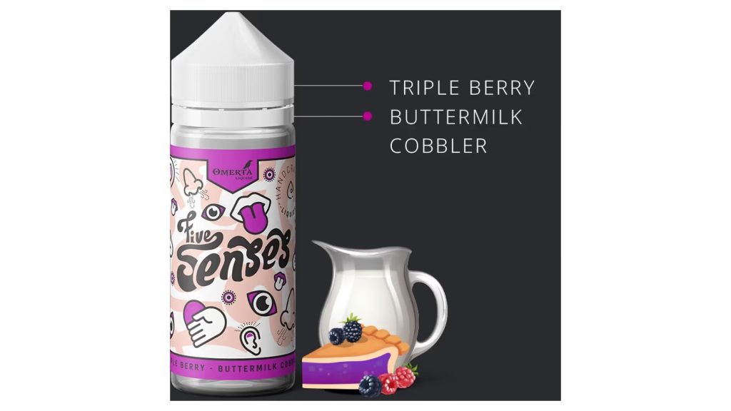 Omerta Five Senses – Triple Berry Buttermilk Cobbler (120ml)