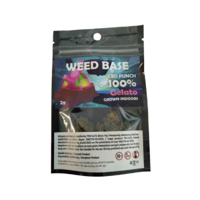 Weed Base – Ανθοί Κάνναβης CBD PUNCH 100% Gelato (1G)