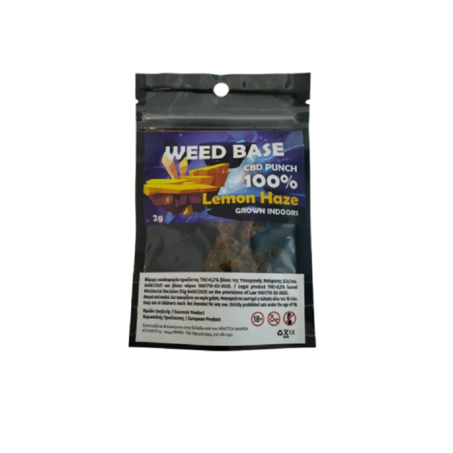 Weed Base – Ανθοί Κάνναβης CBD PUNCH 100% Lemon Haze (1G)