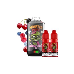 Monster Puff 28K Kit Cherry Berry Ice Συσκευή 2ml & 2x10ml 20mg