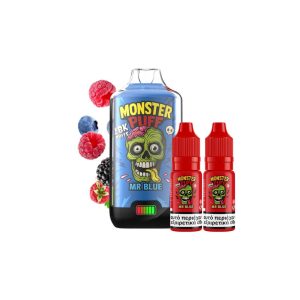 Monster Puff 28K Kit Mr Blue Συσκευή 2ml & 2x10ml 20mg