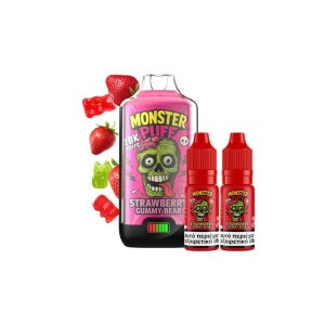 Monster Puff 28K Kit Strawberry Gummy Bear Συσκευή 2ml & 2x10ml 20mg
