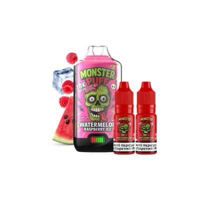 Monster Puff 28K Kit Watermelon Raspberry Ice Συσκευή 2ml & 2x10ml 20mg