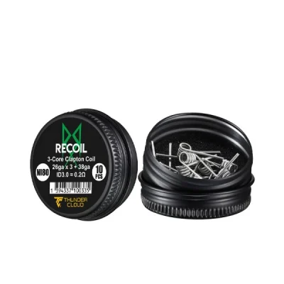 3-Core Clapton Premade Coils Ni80 0.2Ω (10τμχ) – Thunder Cloud x Grimm Green