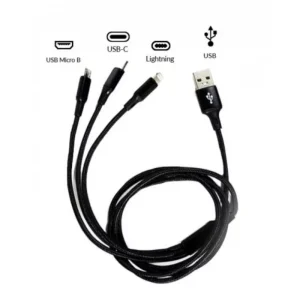 3 in 1 USB cable - Type C / Micro Usb / Lightning 125 cm 2.8A